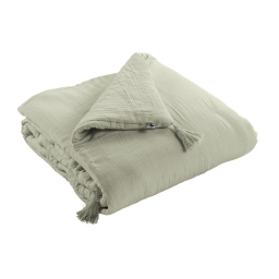 Bout de lit gaze de coton 90 x 220 cm Vert d'eau