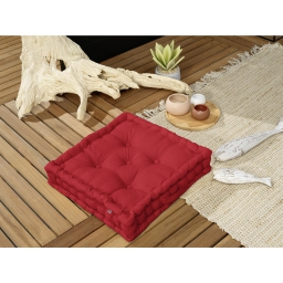 Coussin de sol 50 x 50 x 10 cm  Déperlant anti UV Rouge