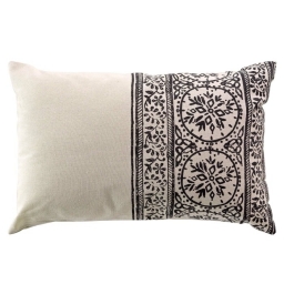 Coussin déhoussable 40 x 60 cm poly-coton Isalina Noir