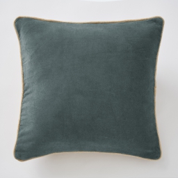 Coussin déhoussable 45 x 45 cm velours de coton césar ardoise Gris foncé