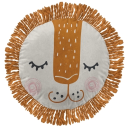 Coussin déhoussable avec franges macramé diam 40 cm Charlie