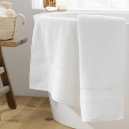 Drap de bain 90 x 150 cm éponge coton piegné Elegance Blanc