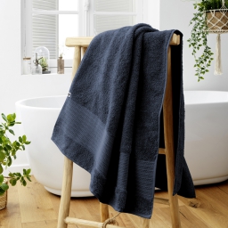 Drap de bain éponge 100% coton bio 600 grammes 90 x 150 cm Garance Bleu foncé