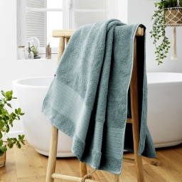 Drap de bain éponge 100% coton bio 600 grammes 90 x 150 cm Garance Bleu glacier