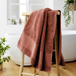 Drap de bain éponge 100% coton bio 600 grammes 90 x 150 cm Garance Terracotta