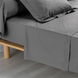 Drap plat 2 pers 240x300 cm percale uni 78 fils percaline  +p. bourdon Anthracite