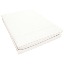 Drap plat 2 personnes 240 x 300 cm uni 57 fils lina  + point bourdon Blanche