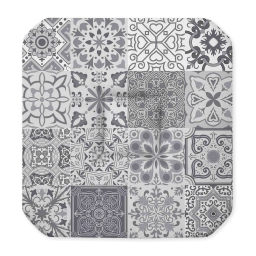 Galette 4 rabats 36 x 36 x 3.5 cm polyester imprime persane Gris