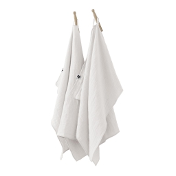 Lot de 2 essuie-mains gaze de coton 50 x 70 cm chantilly Blanc