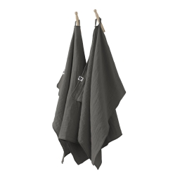 Lot de 2 essuie-mains gaze de coton 50 x 70 cm granit Anthracite