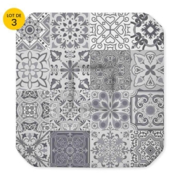 Lot de 3 Galettes 4 rabats 36 x 36 x 3.5 cm polyester persane Gris