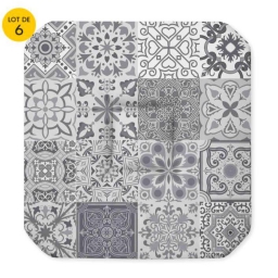 Lot de 6 Galettes 4 rabats 36 x 36 x 3.5 cm polyester Persane Gris