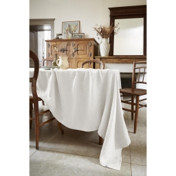 Nappe rectangle 170 x 250 cm lin lavé soline craie Blanc