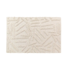 Tapis rectangle 60 x 90 cm coton/polyester tufte Athena Naturel