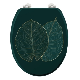 Abattant wc charnieres metal 37.5 x 46 cm mdf imprime Jade