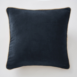 Coussin déhoussable 45 x 45 cm velours de coton césar minuit Bleu foncé