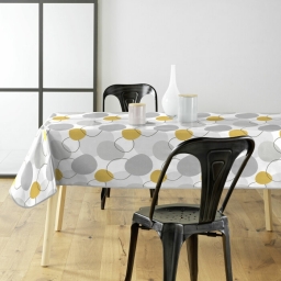 Nappe rectangle 140 x 240 cm pvc imprimé  Disco Jaune