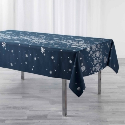 Nappe rectangle 150 x 300 cm polyester imprime metallise constellation Marine