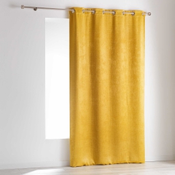 Rideau a oeillets 140 x 240 cm occultant velours frappe opacia Jaune