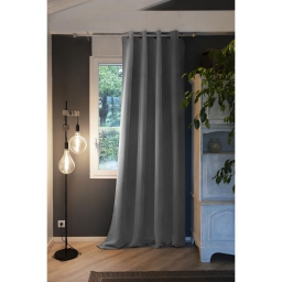 Rideau luxe grande hauteur occultant + isolant polaire 140 x 280 cm Laponie Anthracite