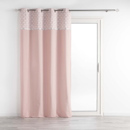 Rideau tamisant a oeillets 140 x 240 cm 100% coton Artchic Rose