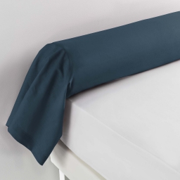 Taie de traversin 85 x 185 cm uni 57 fils lina  +point bourdon Bleu nuit