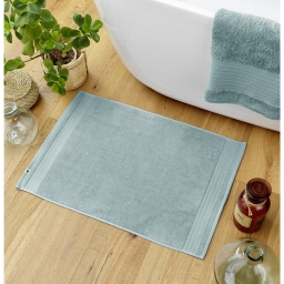 Tapis de bain 50 x 70 cm coton 600 gr Garance bleu glacier